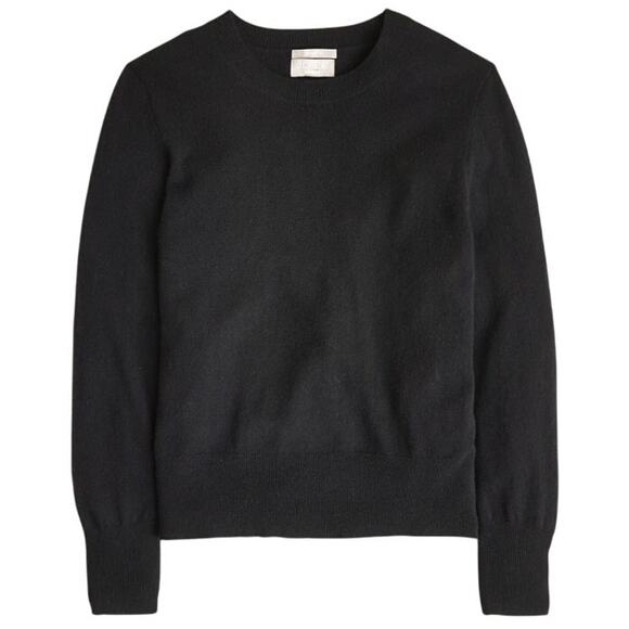 J. Crew Cashmere Classic Fit Crewneck Sweater Black BA400 Size XXSmall New - Picture 2 of 13